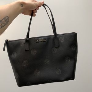 Kate Spade Black with Sparkle Polka Dots Purse